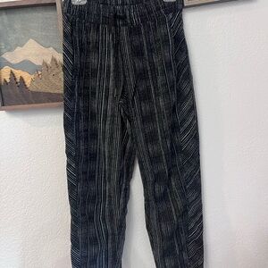 Athleta Black and White Striped Cropped Pants